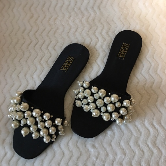 Soma Shoes - Sandals By Soma Pearl Embellished Design Flats